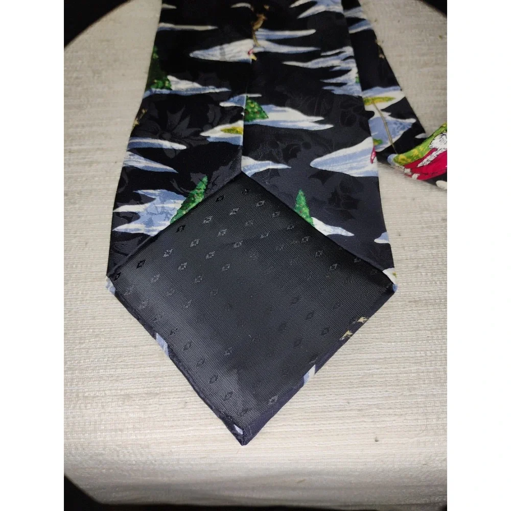 Oscar de la Renta Couture Silk Necktie Mens Santa Golf Vtg USA Made Christmas - Picture 4 of 6